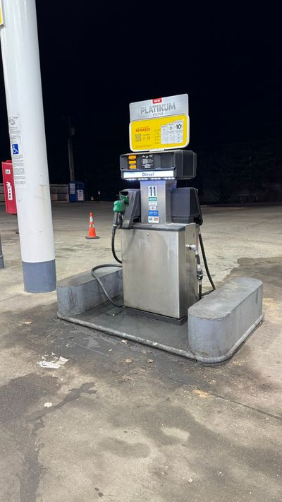 Diesel pump area before painting